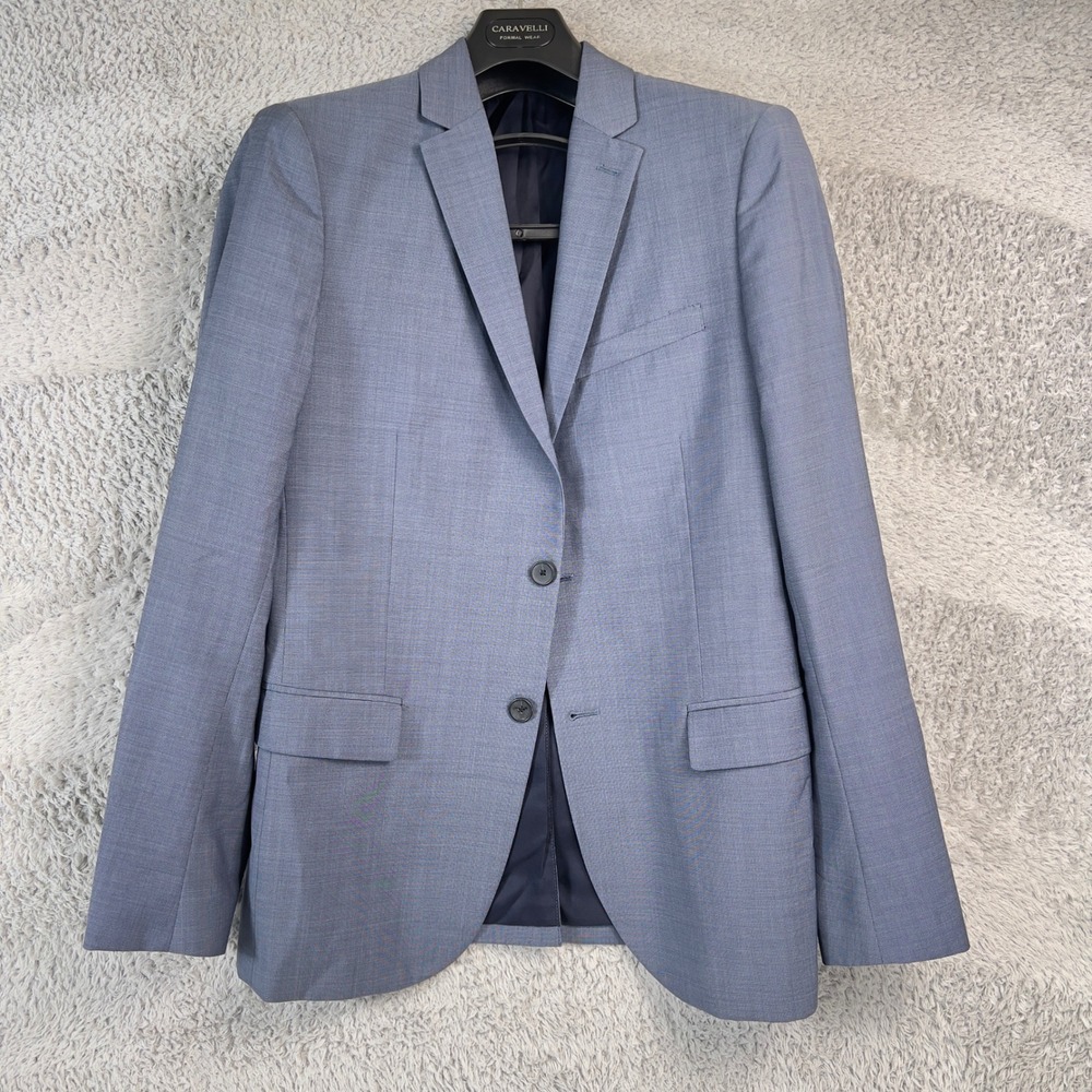 Theory Mens 38 R Grey Suit Jacket Blazer 2 Button Notch Lapel Tailored Modern